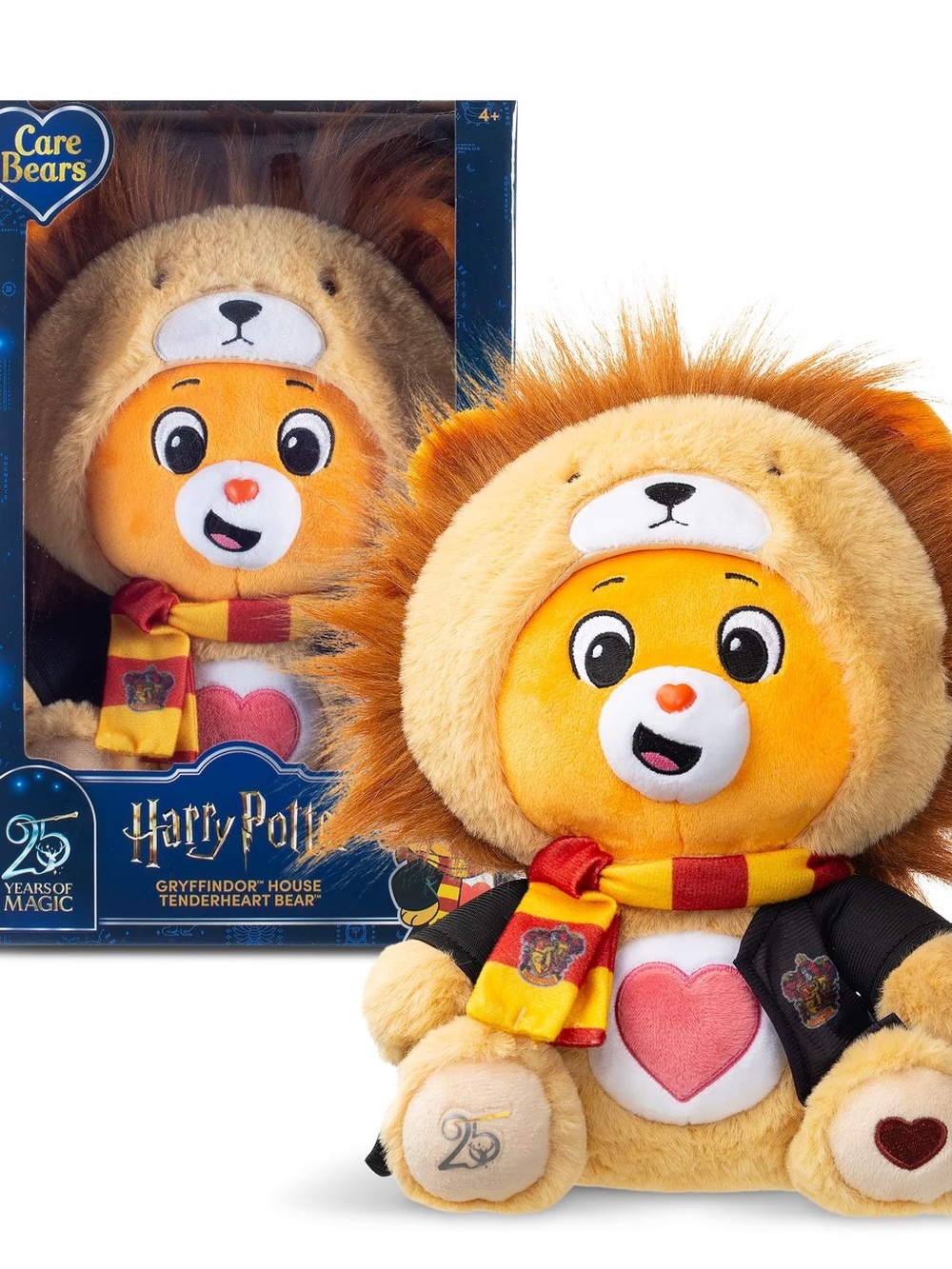 Care Bears Gryffindor Tenderheart Bear - Orange & Yellow Plush with Red Accents